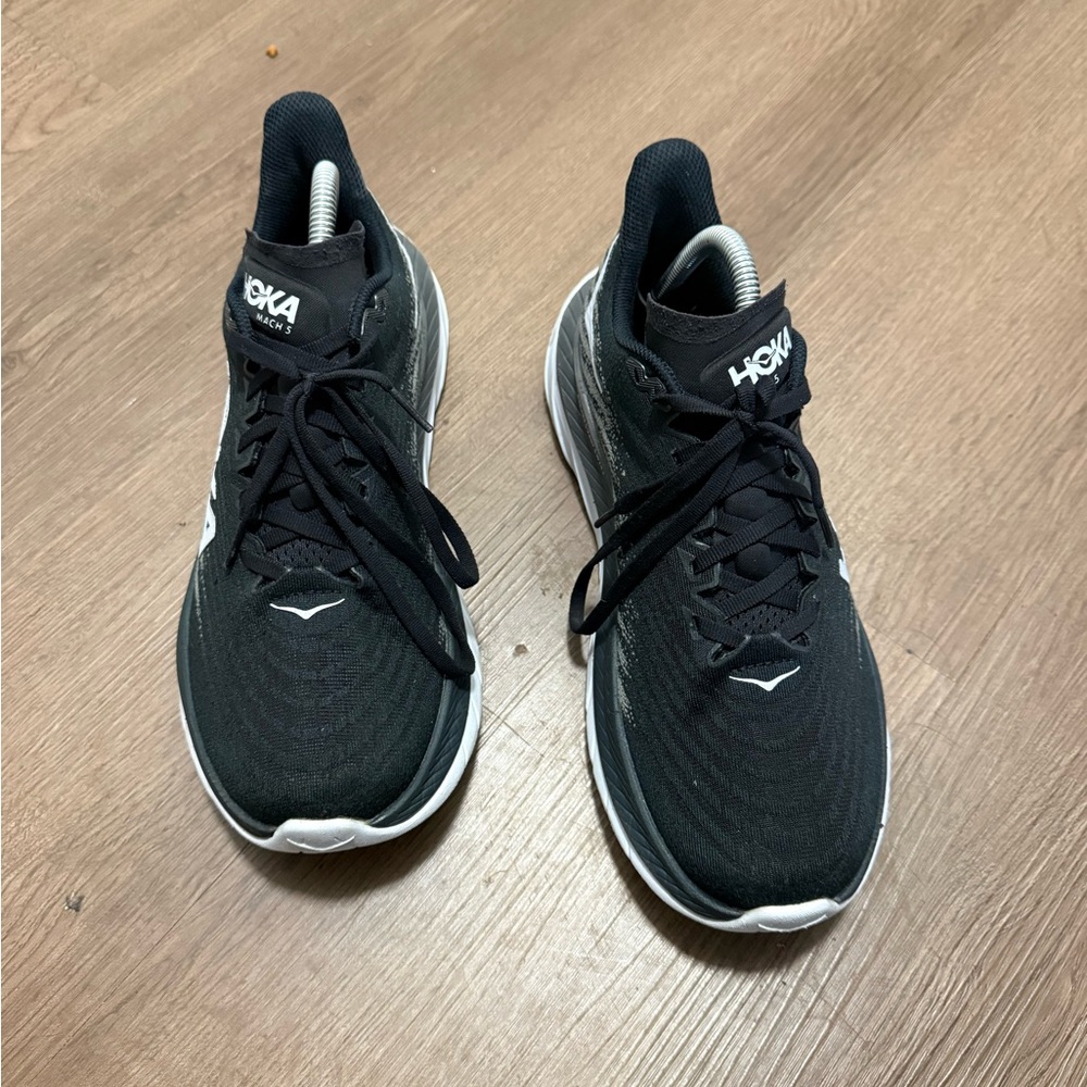 Hoka One One Mach 5 Black and Gray Shoes - Picture 3 of 10
